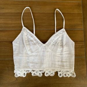 Free People Cropped White Lace Bra